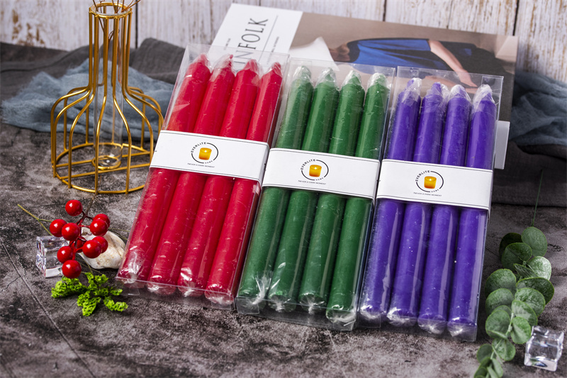 Glossy Straight Pole Smokeless Household Candle Multicolor