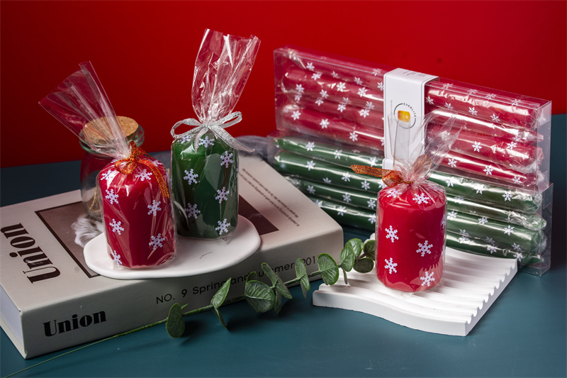 Christmas Ambiance Snowflake Decoration Smokeless Pole Candle