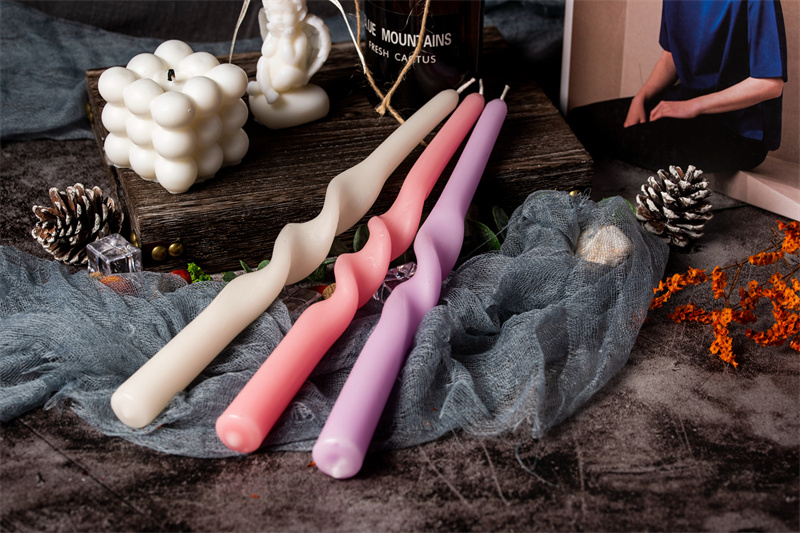 Colorful Hand-Twisted Spiral Pole Candles Crafts
