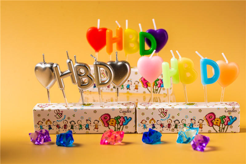 Gold Letter + Heart Candle Set