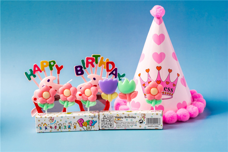 Cartoon Flower Combination Toothpick Candle